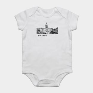 Wisconsin State USA Baby Bodysuit
